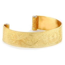 "Loyal Love" Women's 18k Yellow Gold Wide Cuff Bracelet with Diamonds