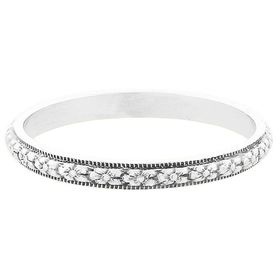 "Petite Orange Blossom" Vintage Platinum Stacking Ring
