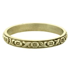 "Devotion" Vintage 14k Green Gold Stacking Ring